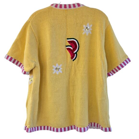 Vintage Quacker Factory Fruit Cardigan XL/XXL – Pineapple & Watermelon Knit - Picture 6 of 9